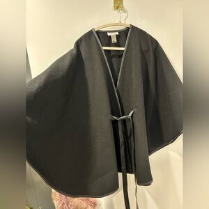 Calvin Klein Black Belted Cape